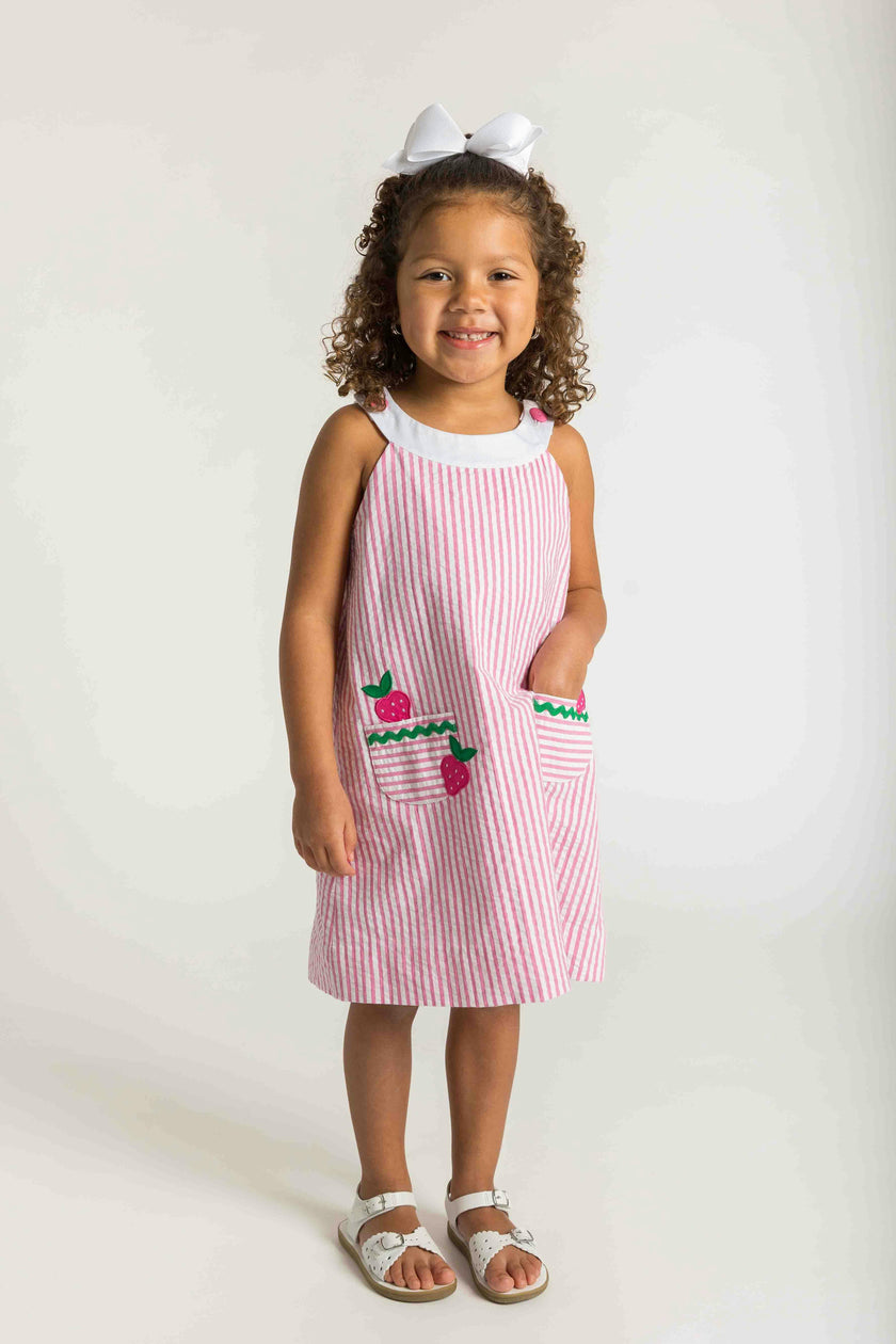 Seersucker Dress With Strawberries