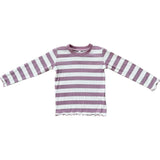 Lettuce Hem Tee Misty Rose Stripe