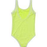 UPF50+ Scoop Neck Sleeveless Contrast Piped Swimsuit