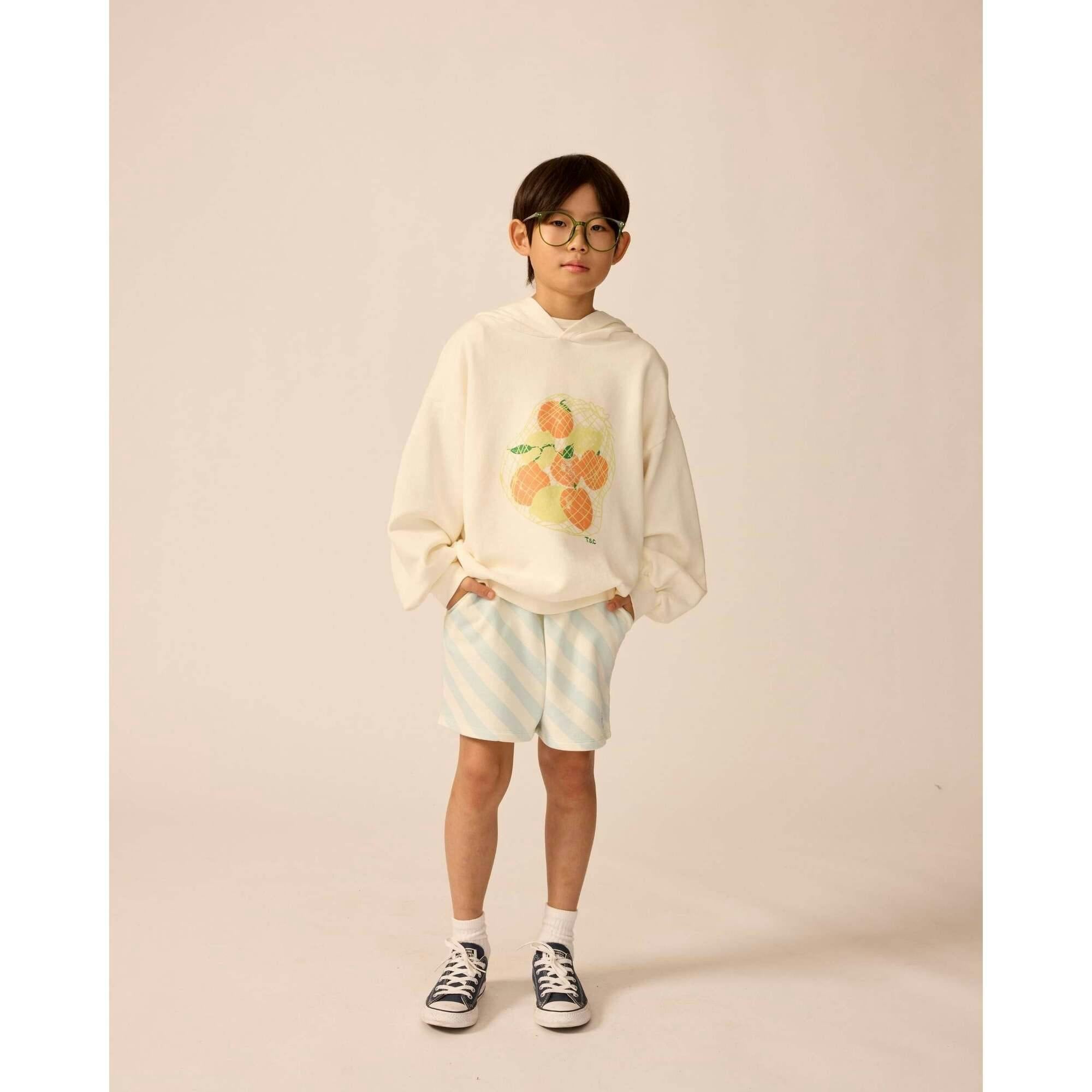Organic Weekend Hoodie in White Mixed Fruit
