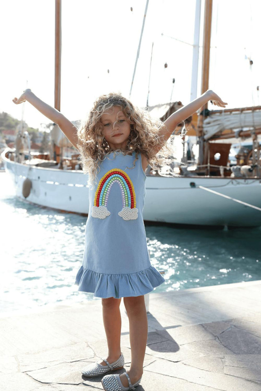 Rainbow Gems Denim Dress