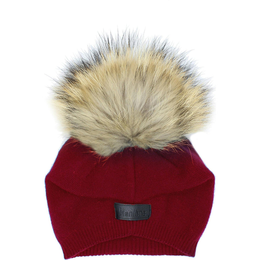 Knit Wool Faux Fur Pom Pom Hat