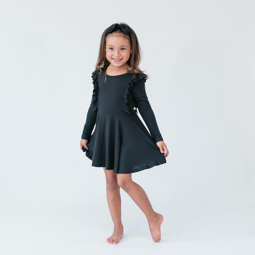 Long Sleeve Ruffle Twirl Dress