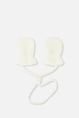 Infant Sherpa Mittens With String Off-White