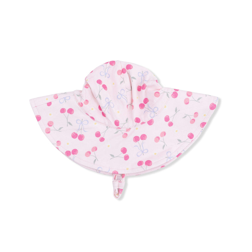 Sweet Bow Cherries - Ruffly Strap Bubble & Sun Hat