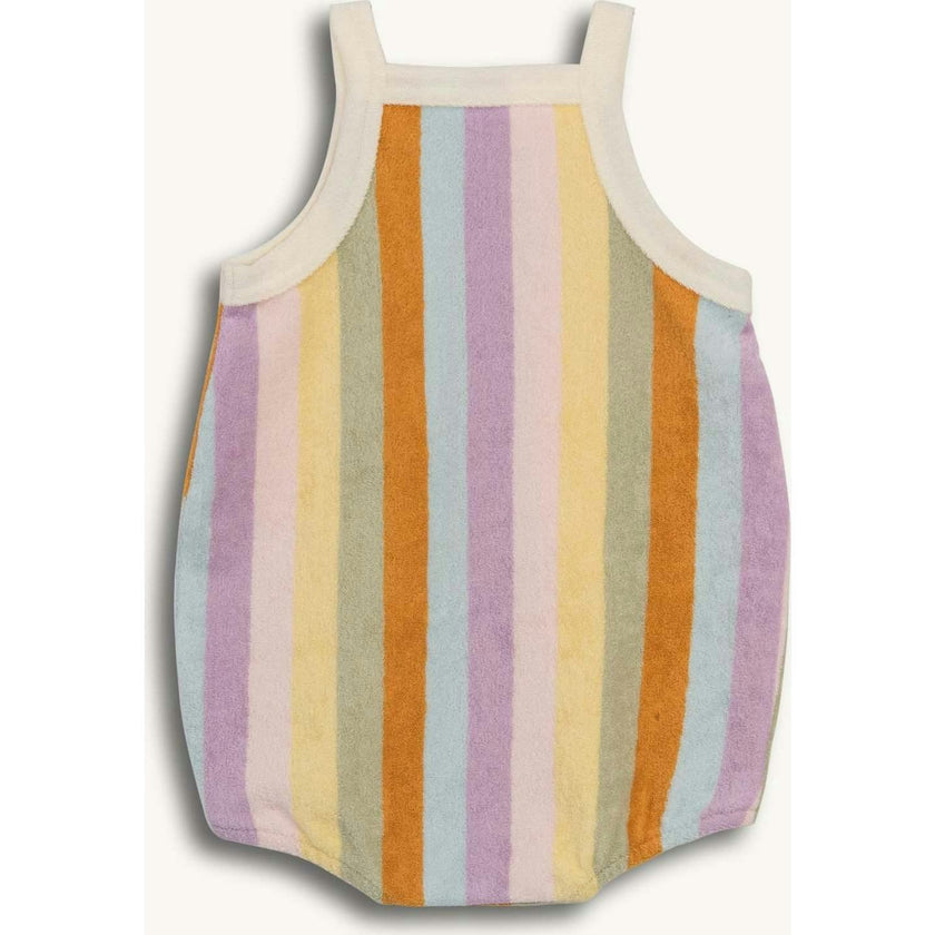 children's terry romper - sunset stripes