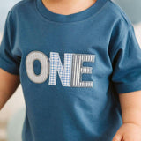 One Patchwork Patch Short Sleeve T-Shirt - Indigo
