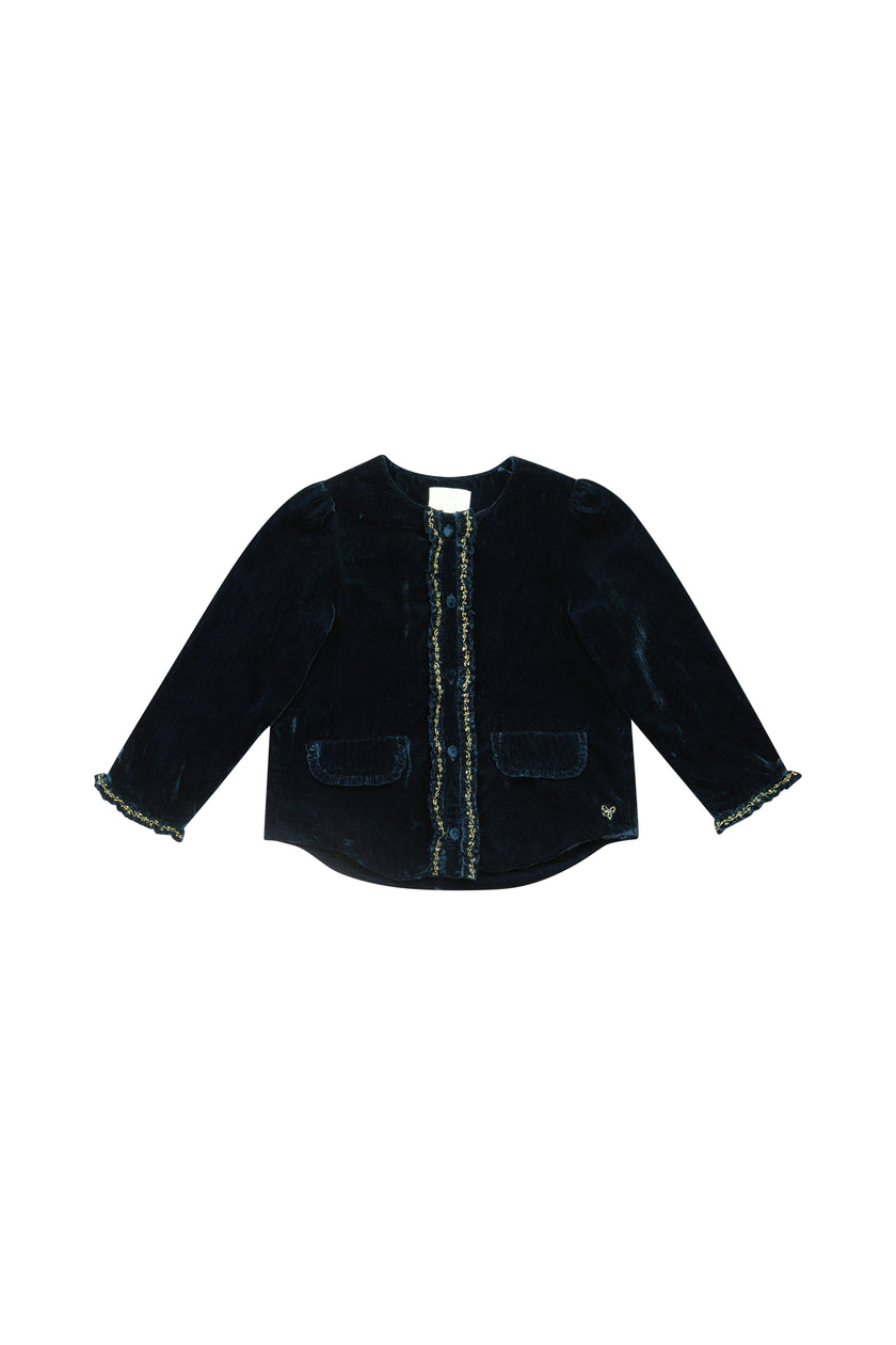 VENDOME JACKET NAVY SMOCKED