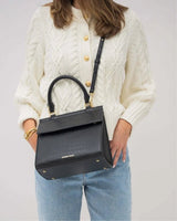 Medium Stylish, Chic Insulated Lunchbox, Black Croc