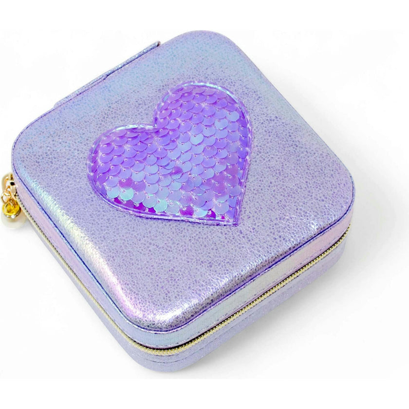 Girl's Sparking Sequin Heart Jewelry Box