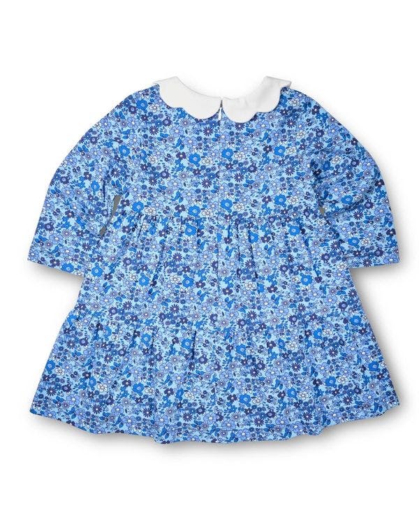Floral Print Knit Dress With Flower