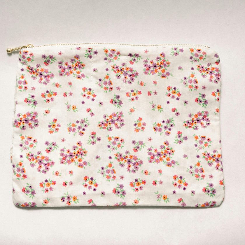 Lavender Marmalade Timeless Floral Ruffle Zipper Pouch
