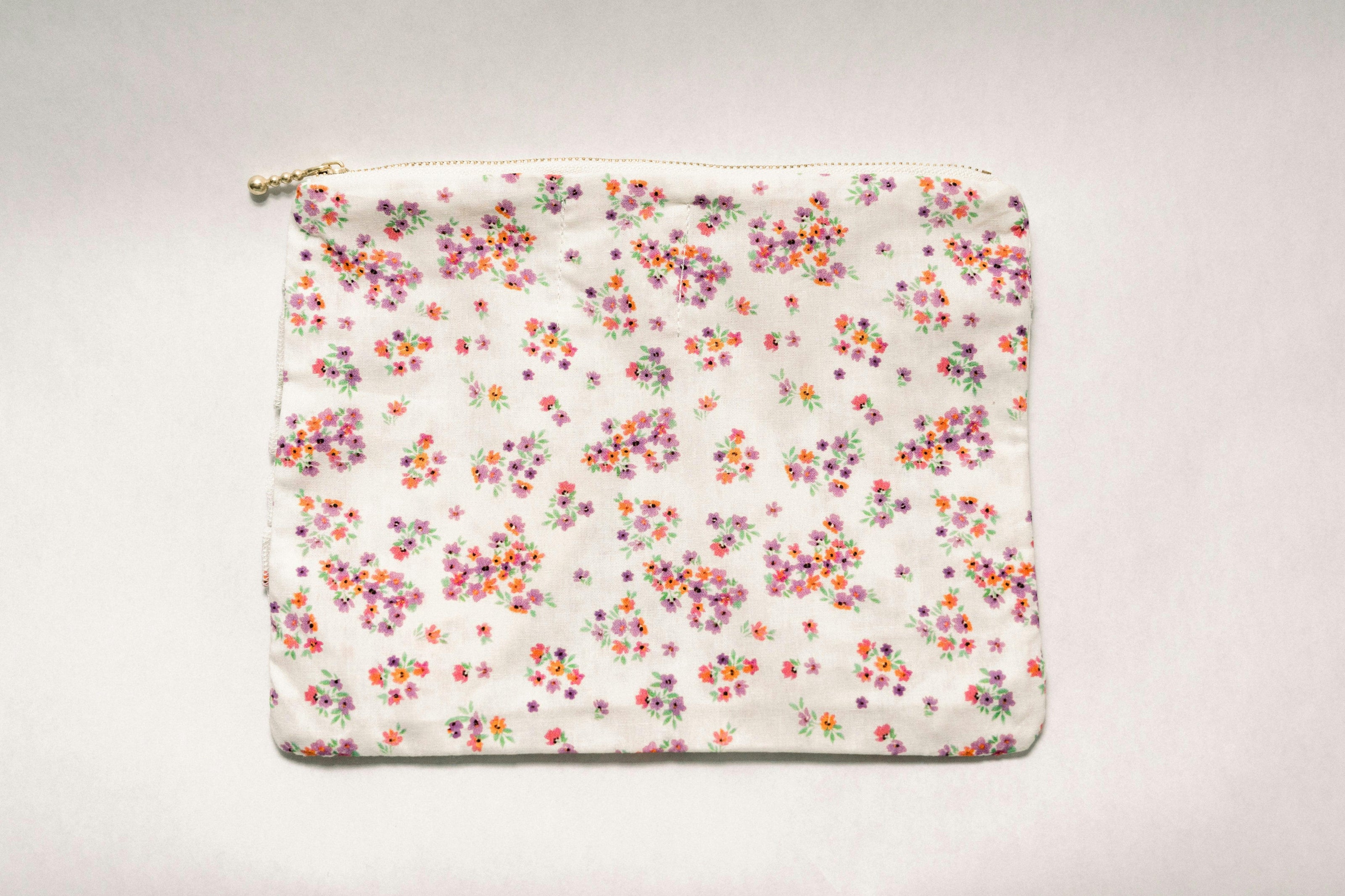 Lavender Marmalade Timeless Floral Ruffle Zipper Pouch