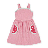 Check Seersucker Dress With Watermelon