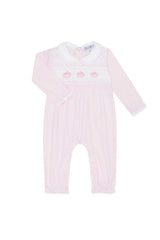 Pink Pumpkin Patch Embroidered Playsuit