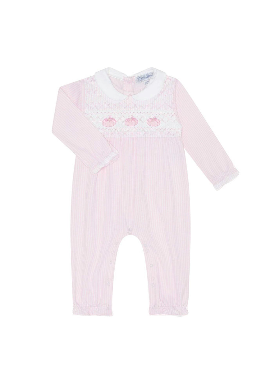 Pink Pumpkin Patch Embroidered Playsuit