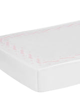 Embroidered Crib Sheet - Blush
