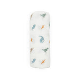 Organic Cotton Muslin Swaddle Blanket - Little Dino