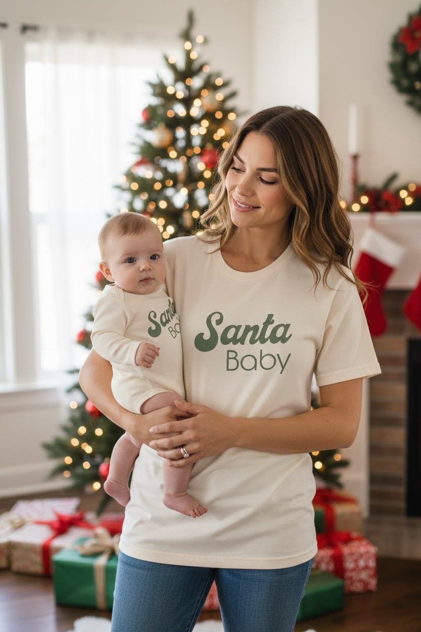 Santa Baby Organic Baby Bodysuit Long Sleeve