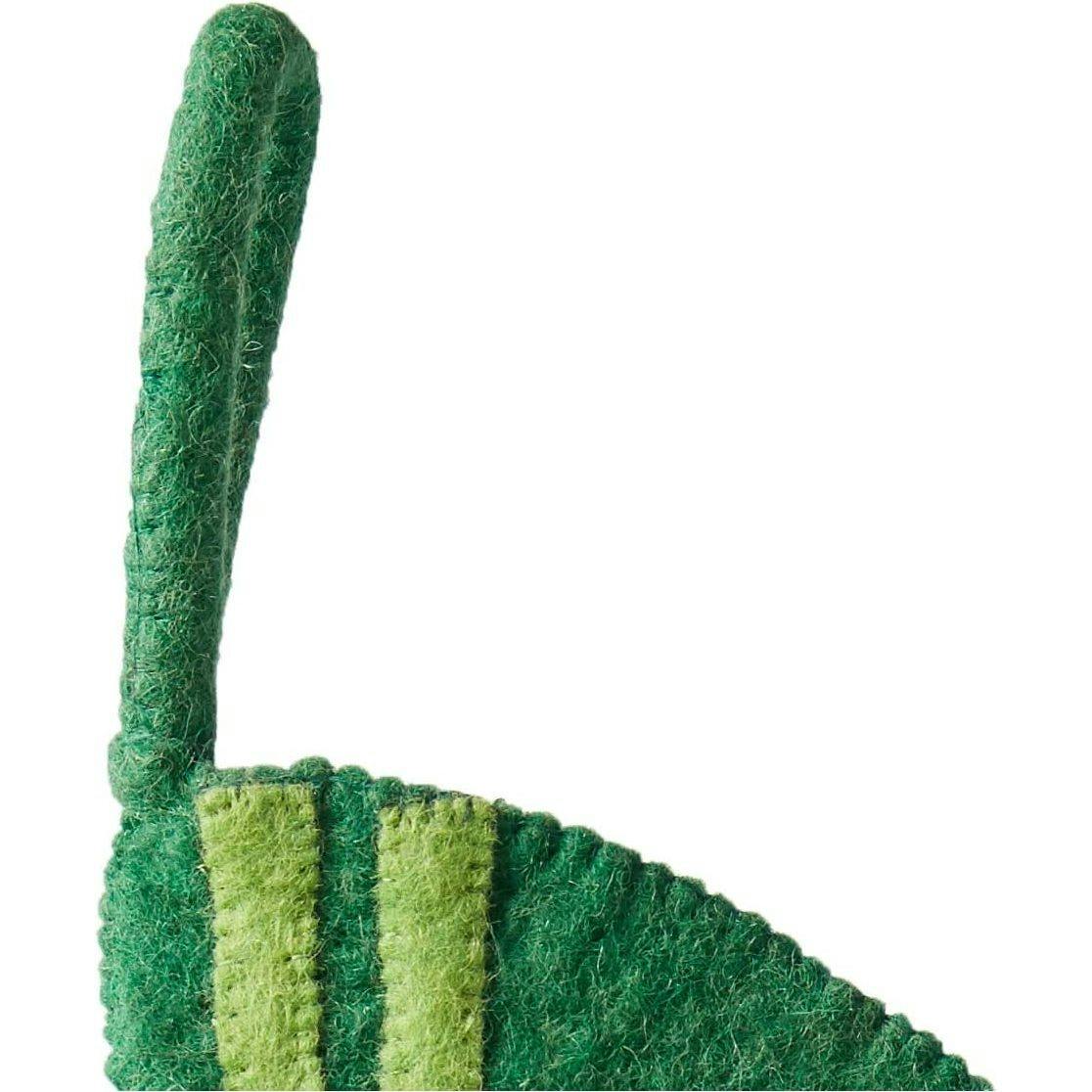 Hand Felted Wool Kids Christmas Stocking - Green Racecar