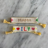 Mini & Me: Chevron Rainbow Mama + ILY Kids Heart Beaded Bracelet Set