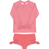 Girls Poppy Gingham Tie-Knot Rashguard Set