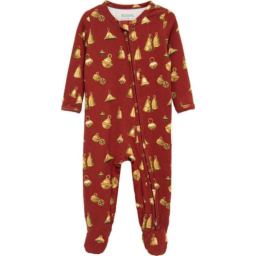Vintage Bell Brushed Zipper Footed Romper