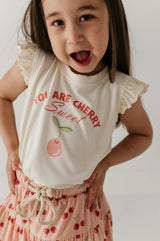 Girls Sleeveless Top in You are Cherry Sweet