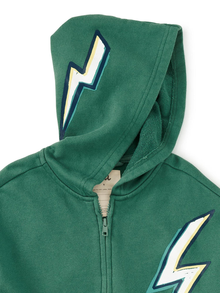 Lightning Bolt Easy Fit Hoodie, Silver Pine