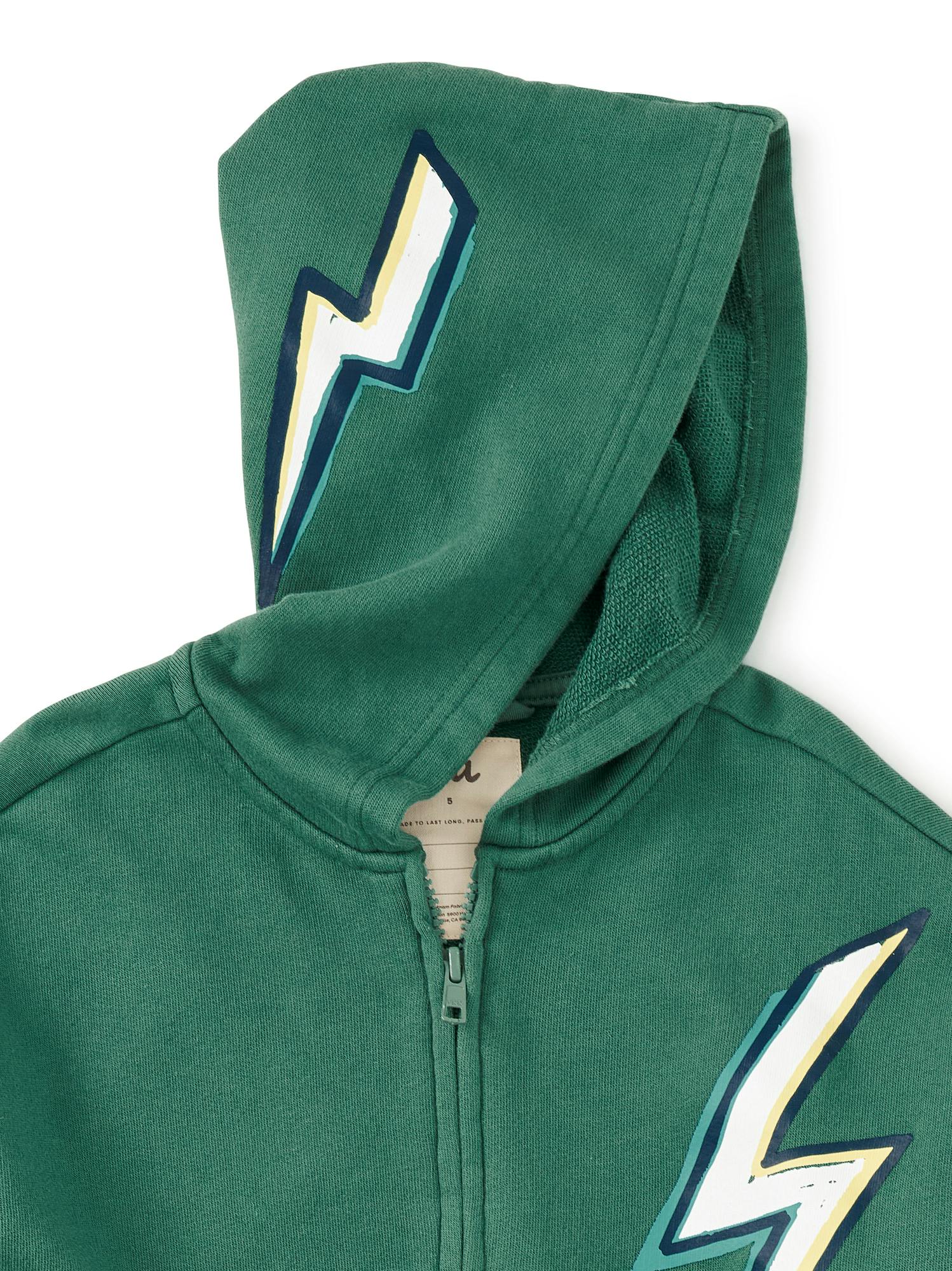 Lightning Bolt Easy Fit Hoodie, Silver Pine