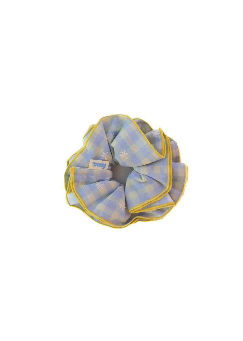 BLUE PLAID CORSET SCRUNCHIE