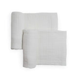 Organic Cotton Muslin Swaddle Blanket 2 Pack - White