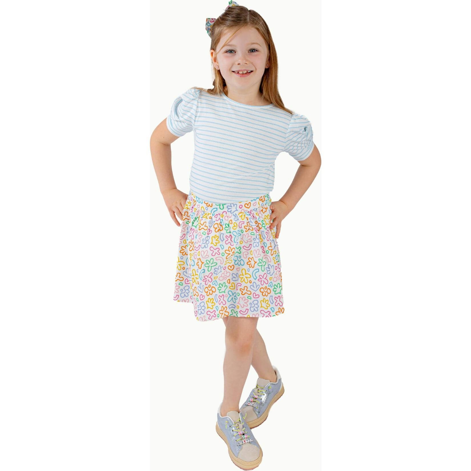 Puff Sleeve Tee in Blue Heart Stripe