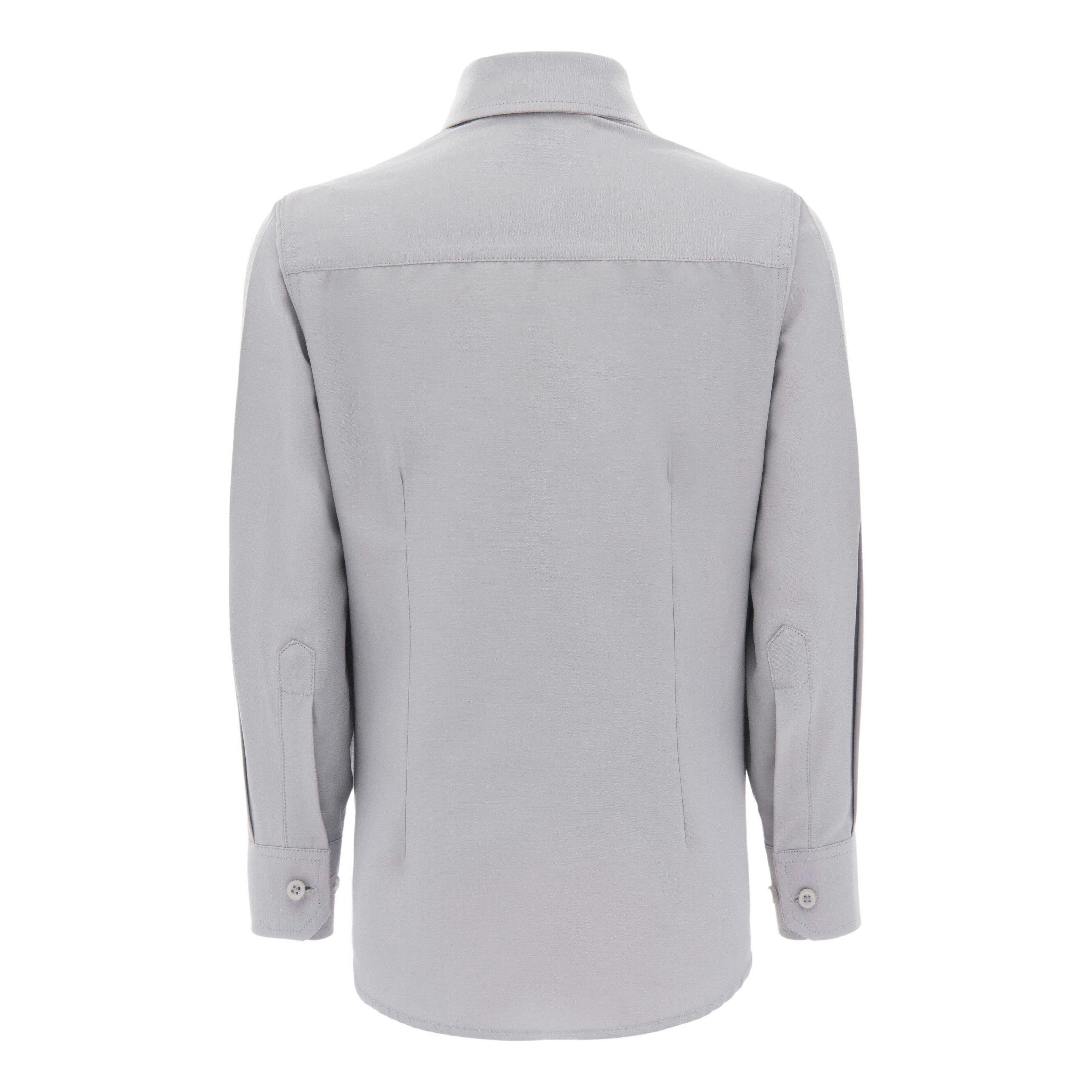 Gray Structured Button-Up Shirt