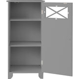 Dawson Contemporary Wooden Narrow Floor Storage Cabinet With Door For Bathrooms