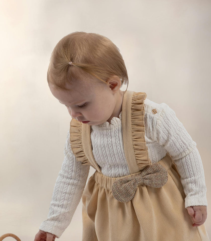Fiana Baby T-shirt Long Sleeves, Off-White Braid