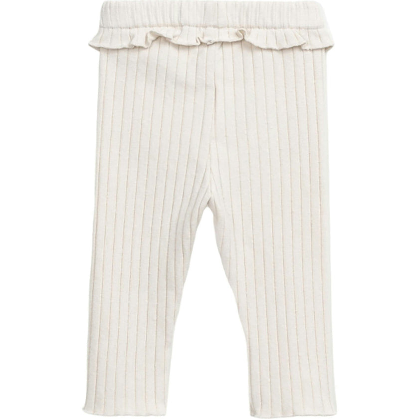 Jersey Ribbed Frill Elastic Waistband Leggings