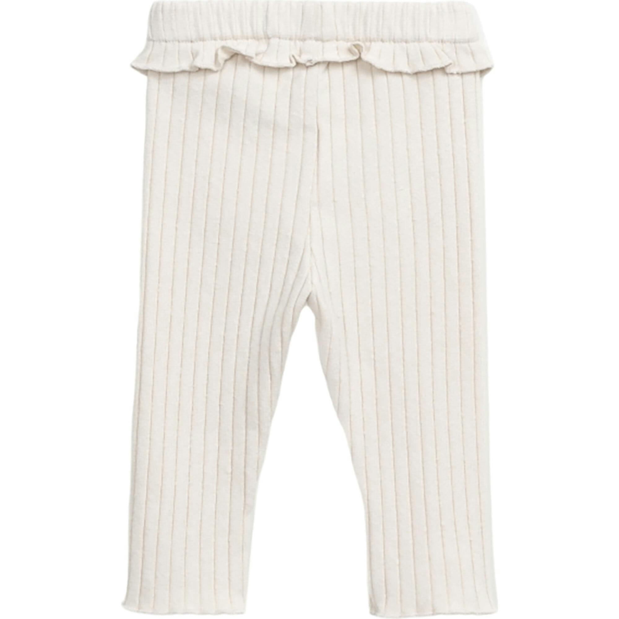 Jersey Ribbed Frill Elastic Waistband Leggings
