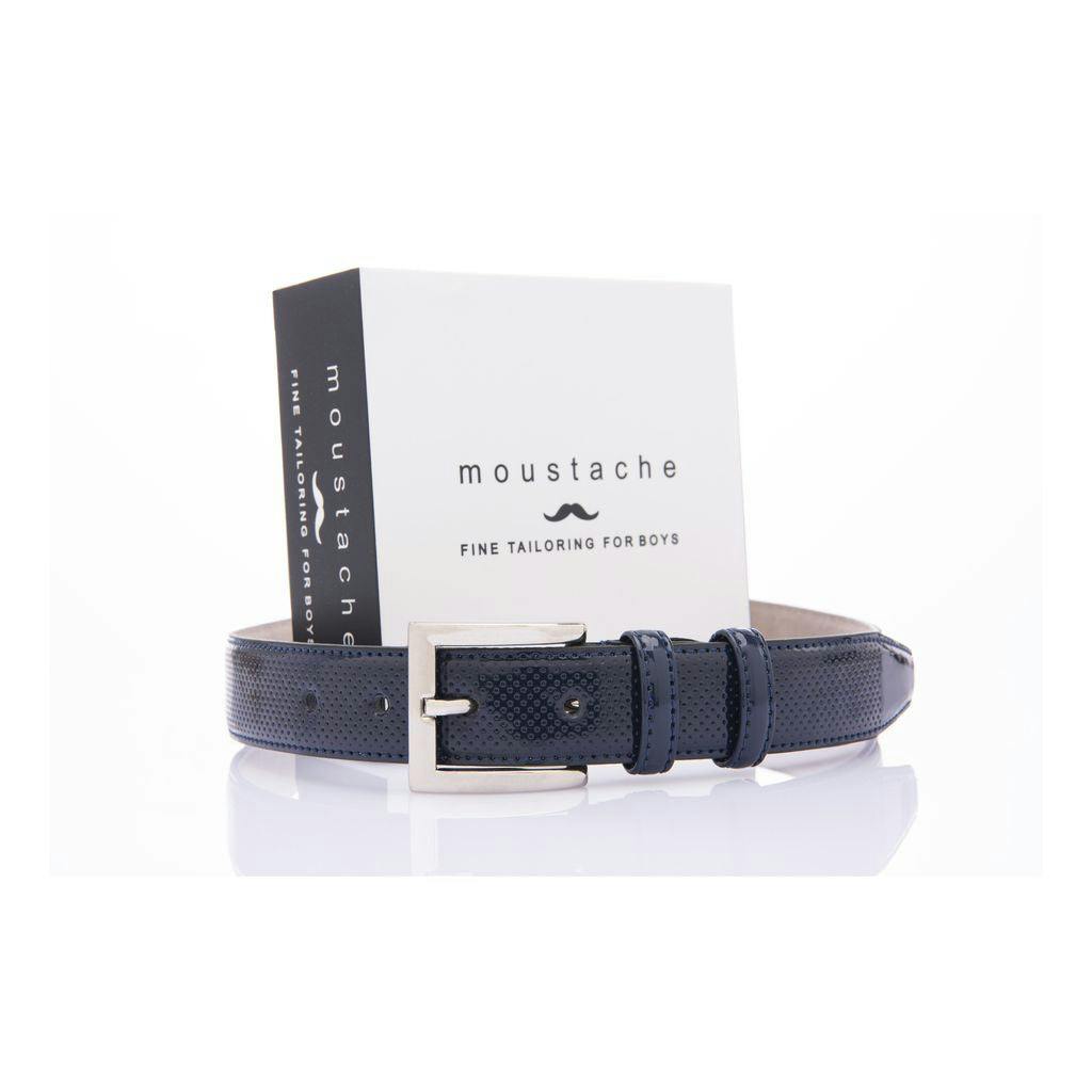 Navy Dotted Leather Belt