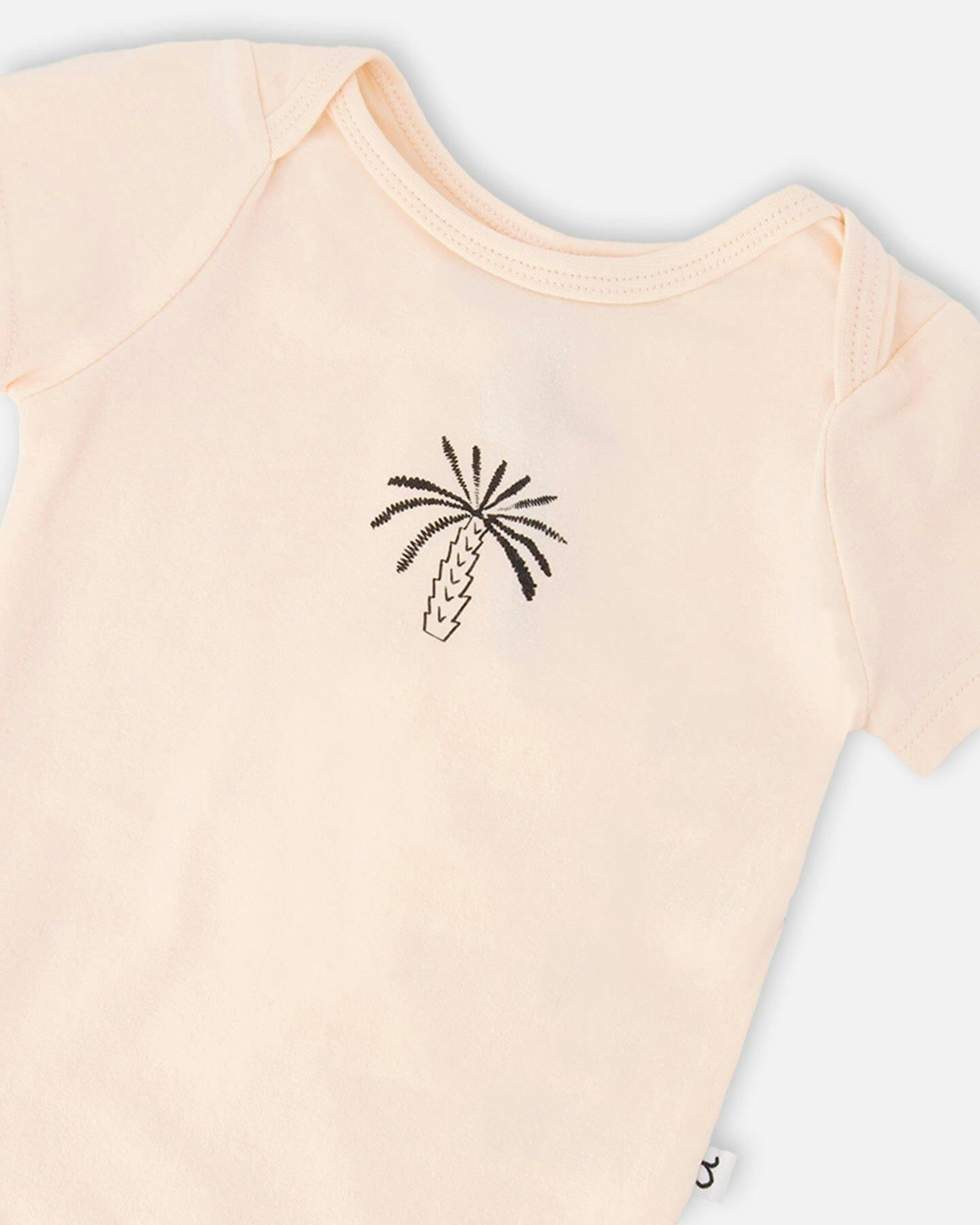 Evolutive Organic Cotton Jersey Onesie Peach