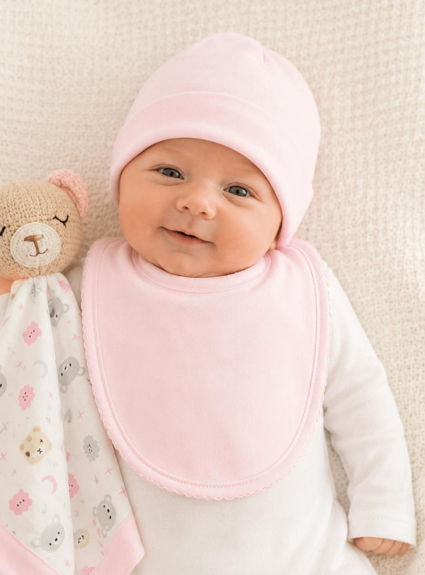 Newborn Deluxe Essentials Gift Set - 2 Bibs, 2 Hats & Mittens