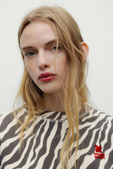 TNS Logo Woman Sweatshirt Zebra Print