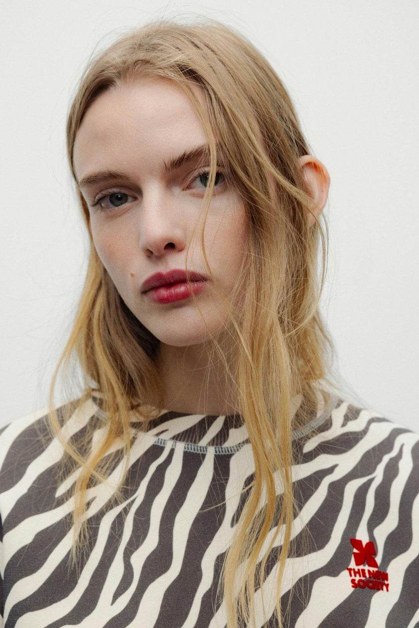 TNS Logo Woman Sweatshirt Zebra Print