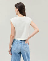 Womens Relaxed Muscle Tee - Pigment Dye Jersey - Bone