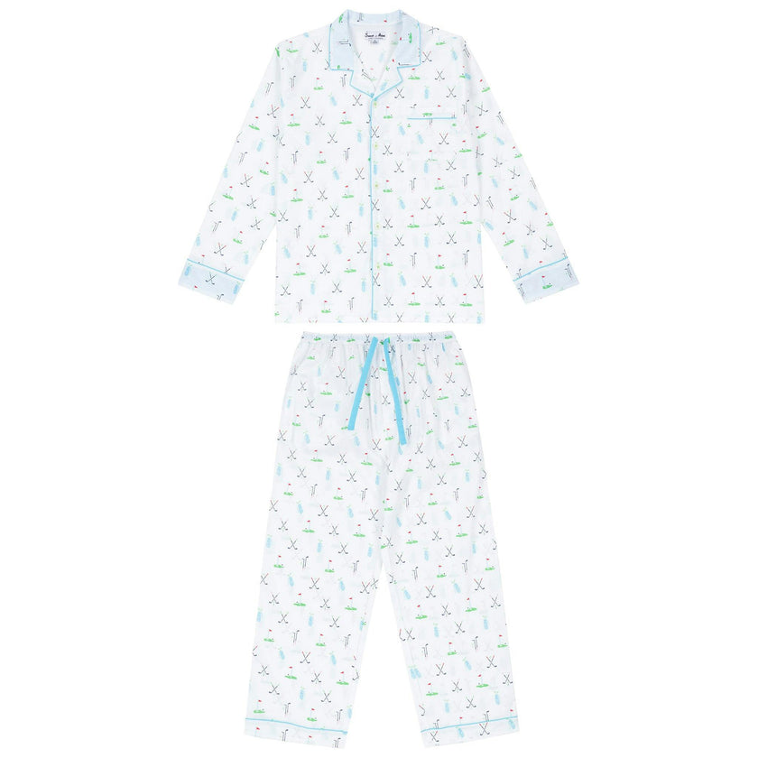 Men's Golf Long PJ Set - Organic Cotton Poplin