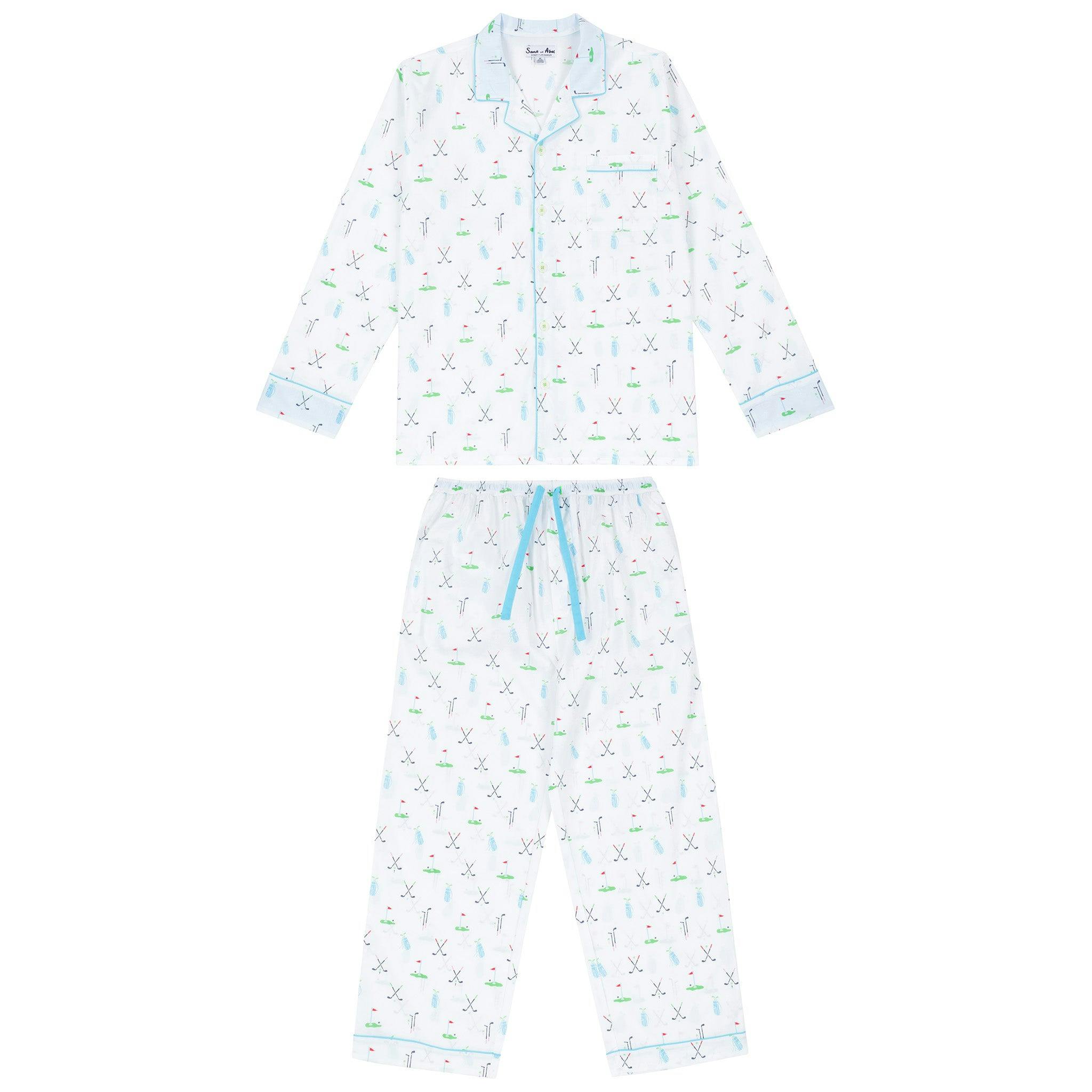 Men's Golf Long PJ Set - Organic Cotton Poplin