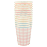 Set of 12 Gingham Cups