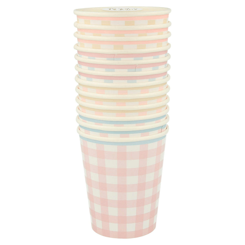 Gingham Cups
