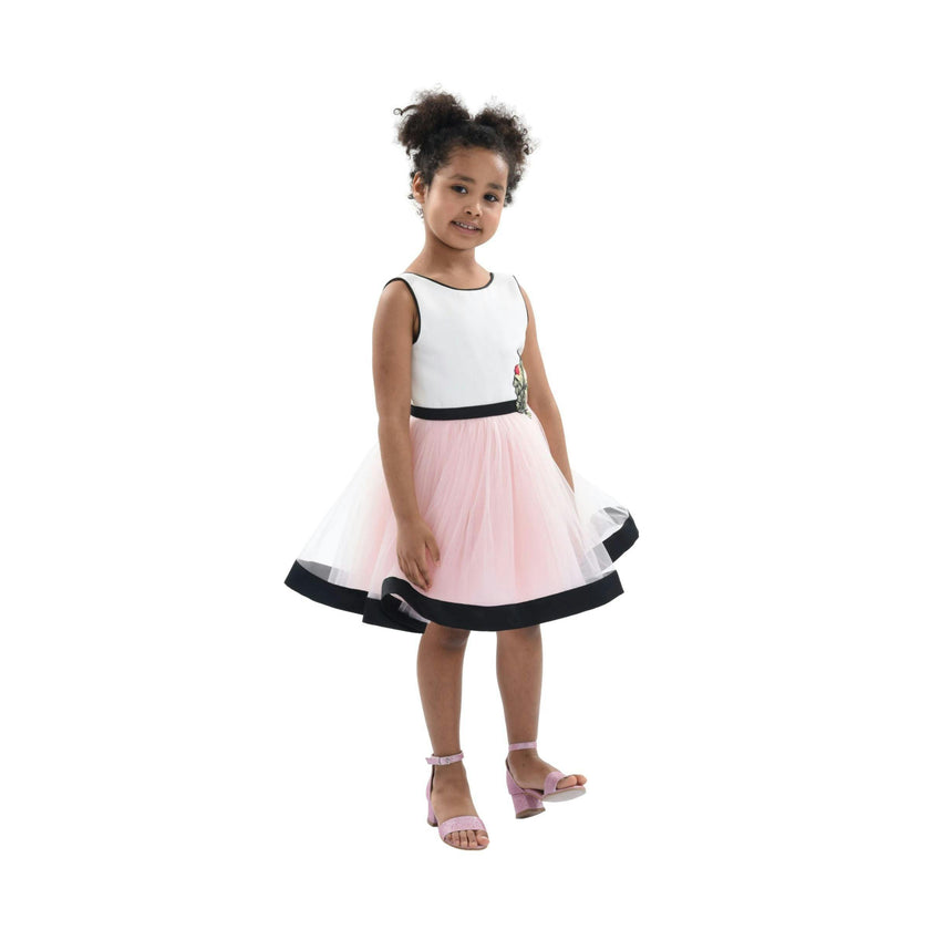 White Albany Floral Embroidered Dress
