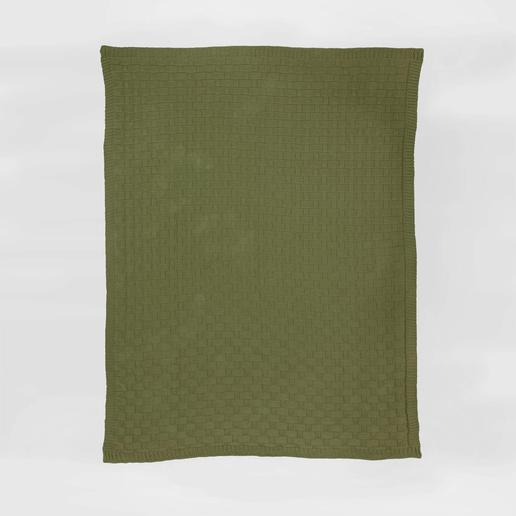 Textured Sustainable Knit Throw Blanket - Basketweave